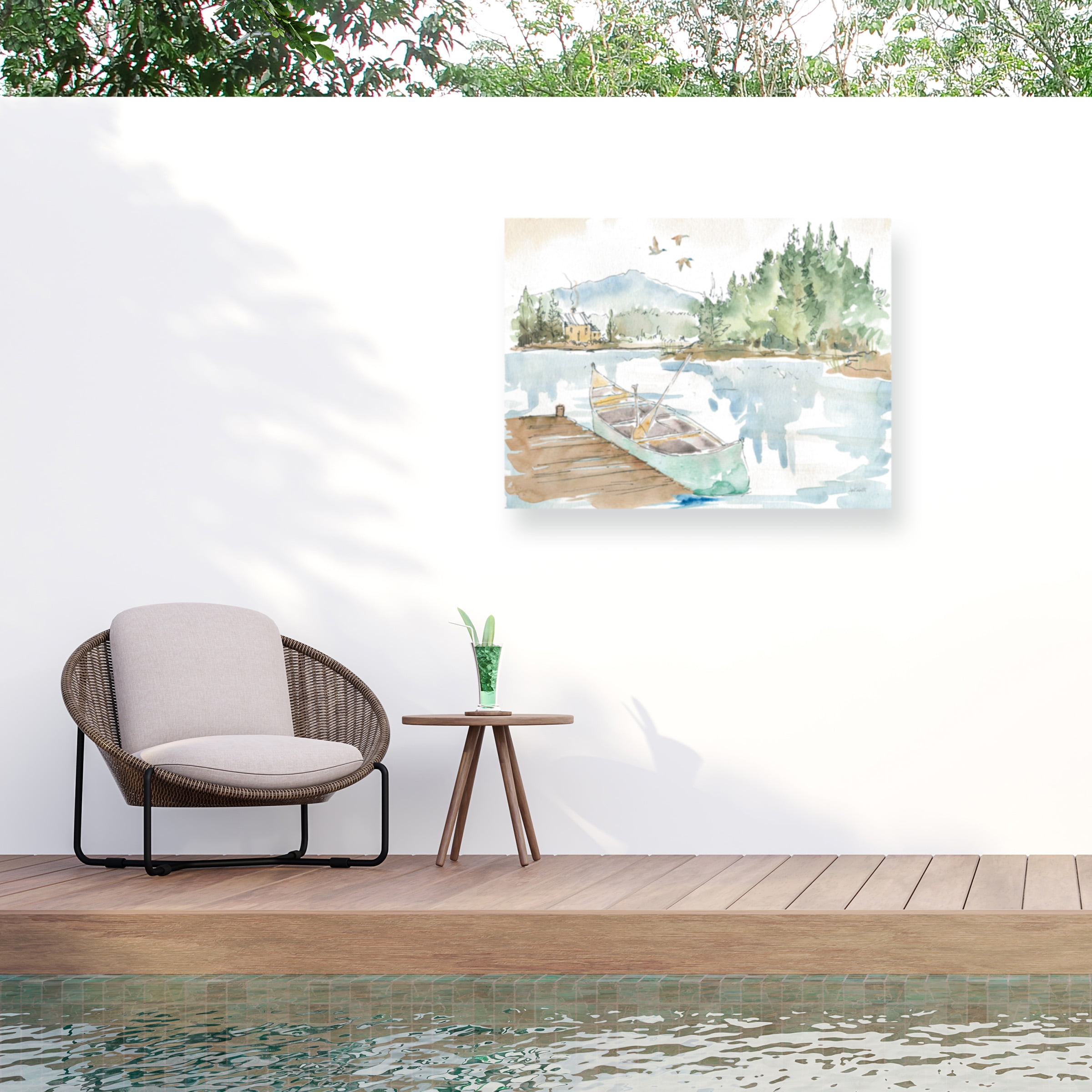 Anne Tavoletti 'BBB Sales Only- Lakehouse I' Outdoor Canvas