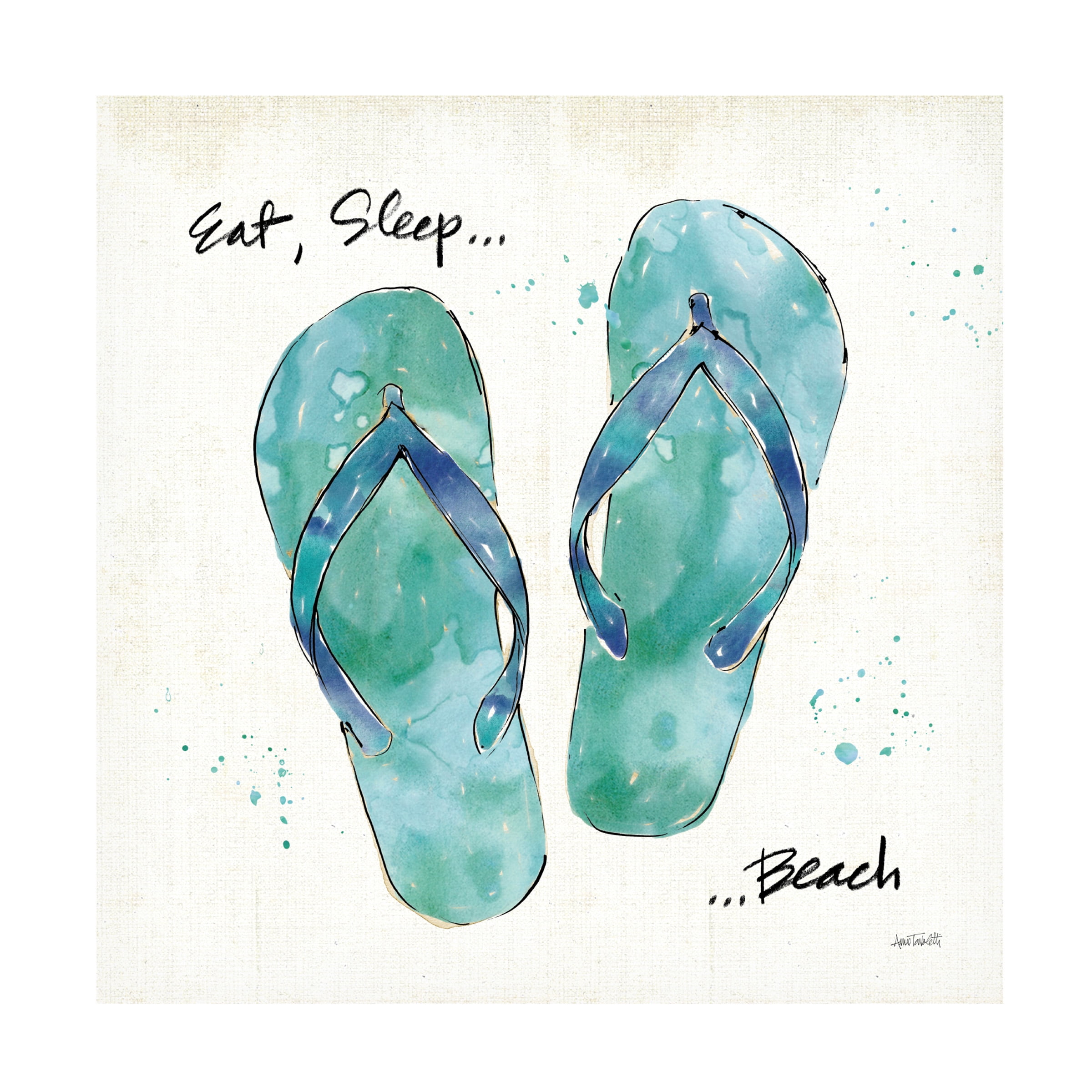 Anne Tavoletti 'Beach Divas VIII Aqua' Canvas Art