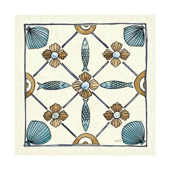 Anne Tavoletti 'Coastal Breeze Tile II' Canvas Art