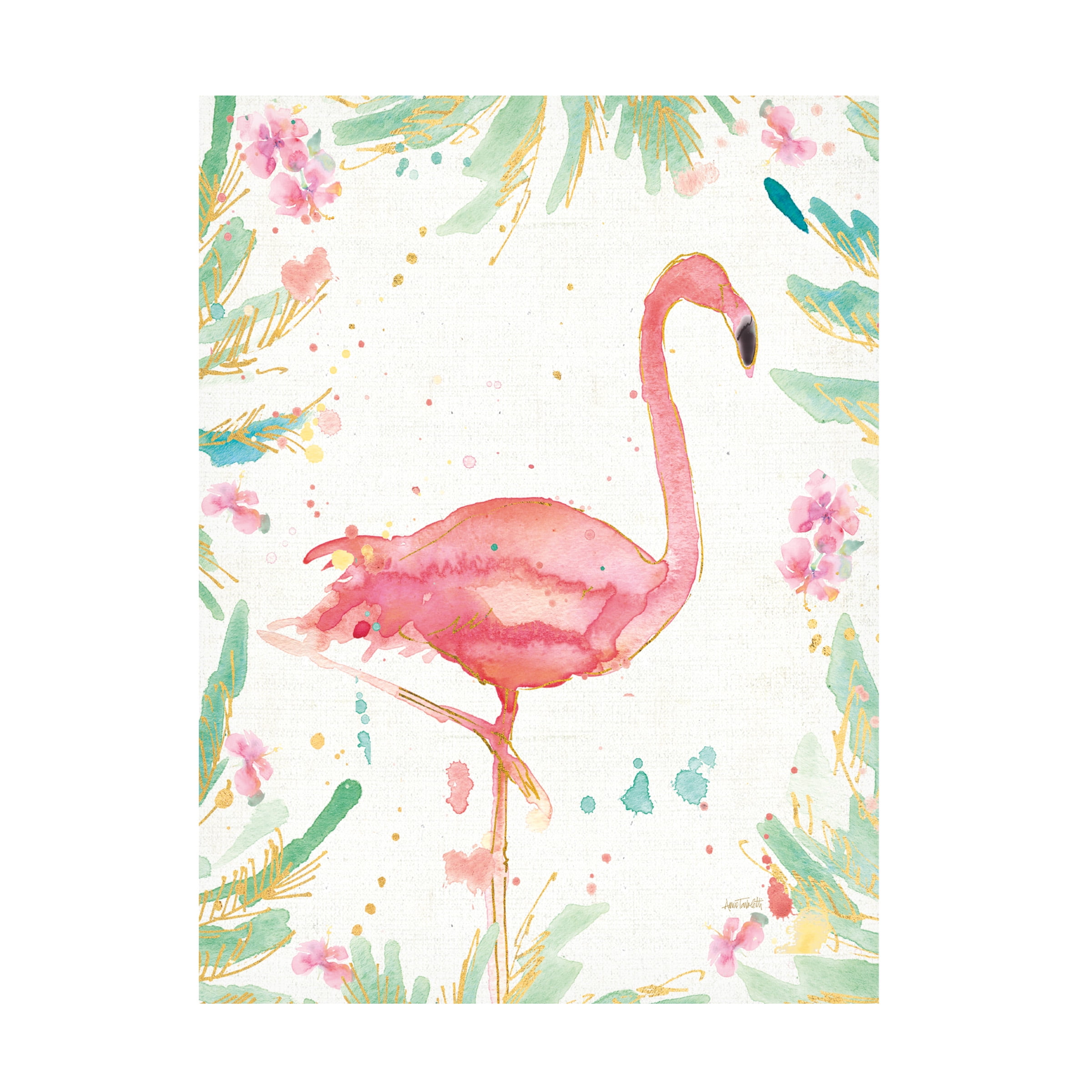 Anne Tavoletti 'Flamingo Fever XII' Canvas Art