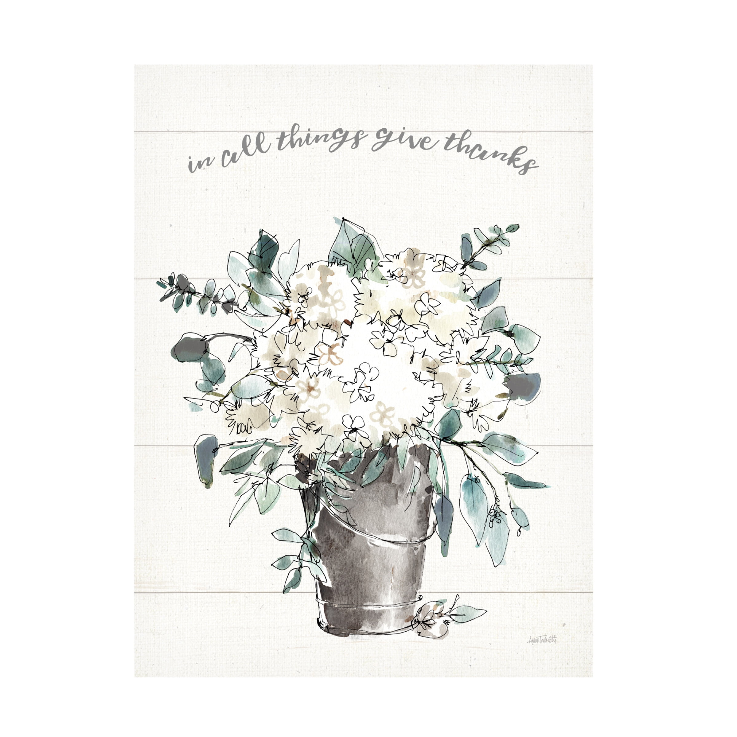 Anne Tavoletti 'Modern Farmhouse V Give Thanks' Canvas Art