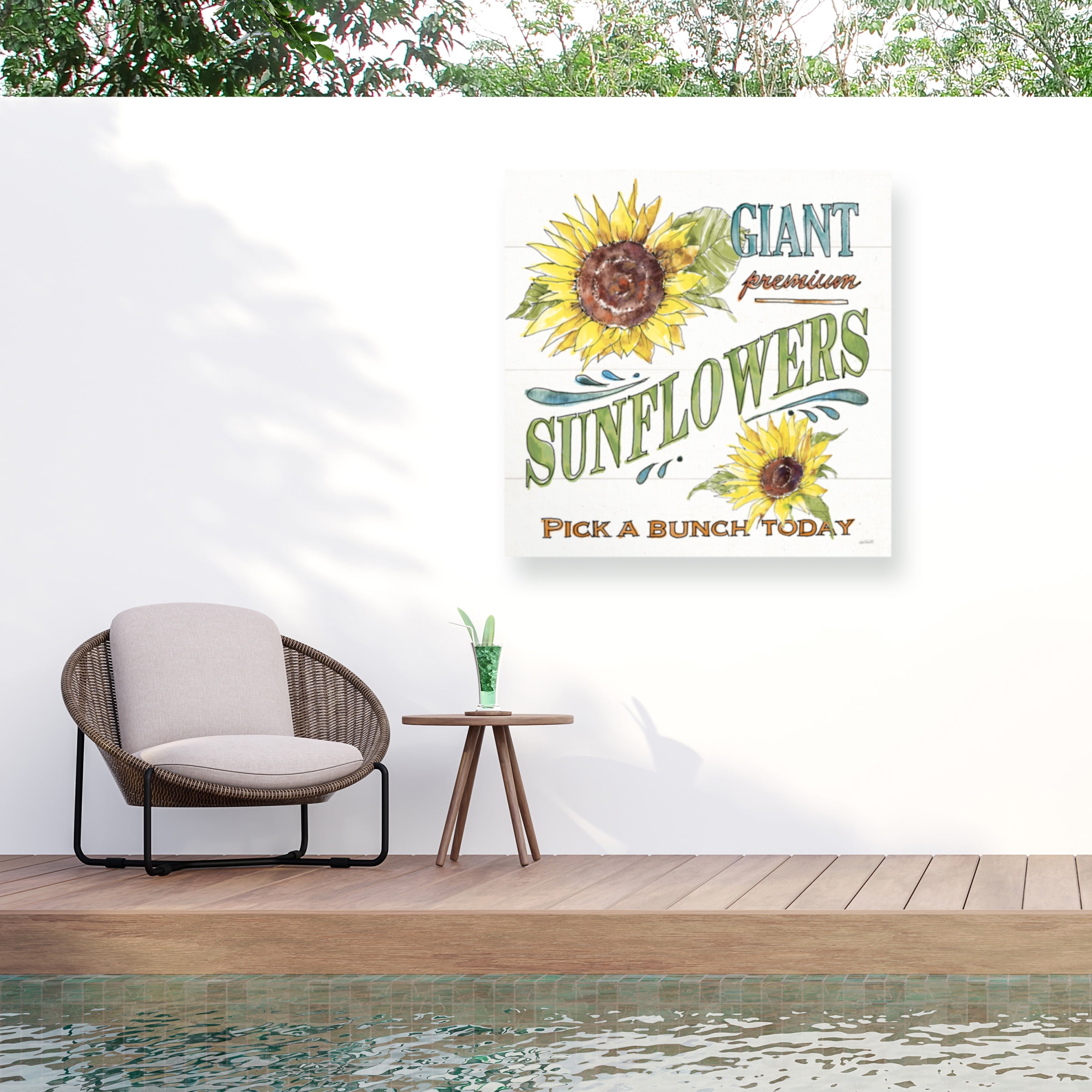 Anne Tavoletti 'Sunflower Fields IV' Outdoor All-Weather Wall Decor