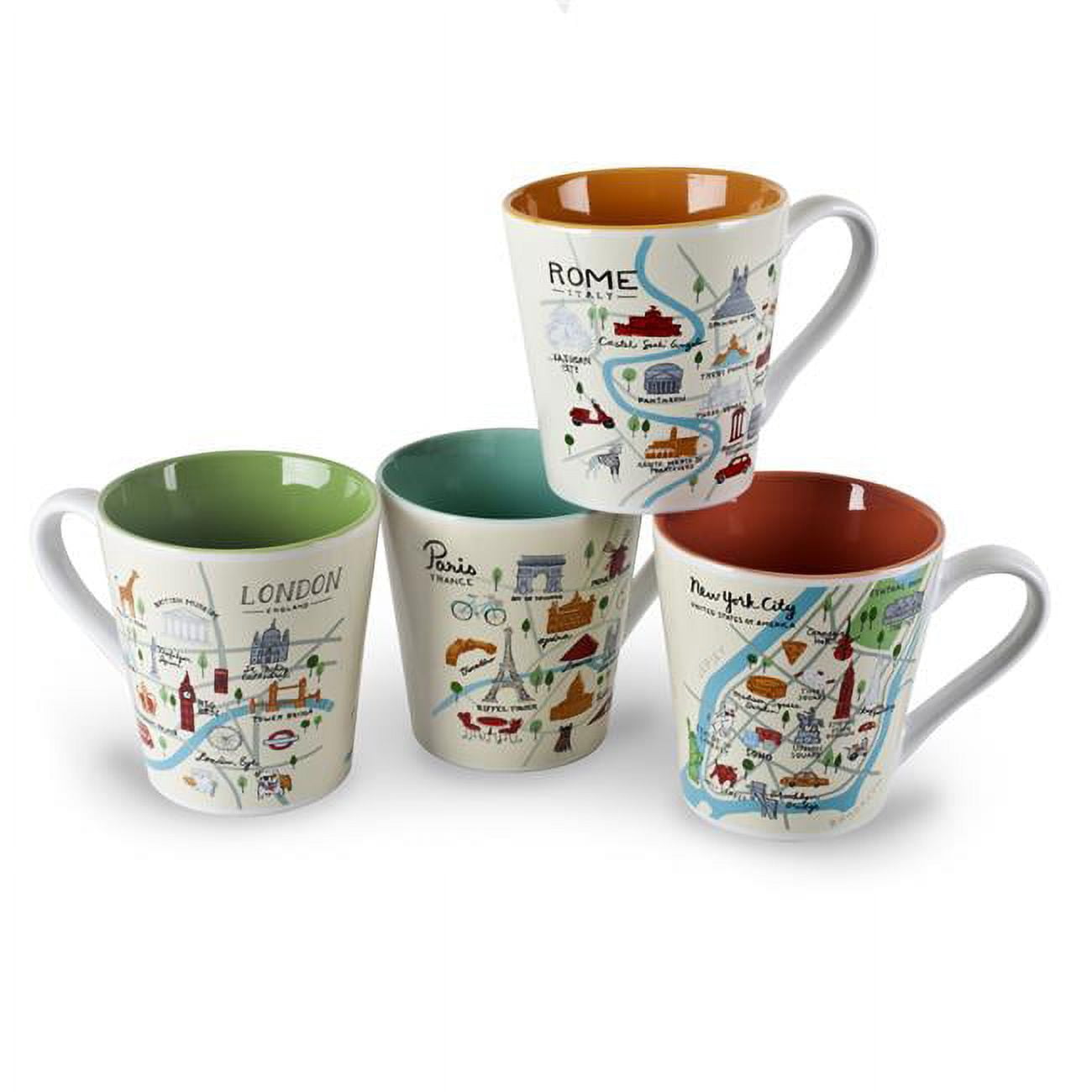 Anne Was Here 33921 18 oz Cities Mug - 4 Assorted Color - Walmart.com
