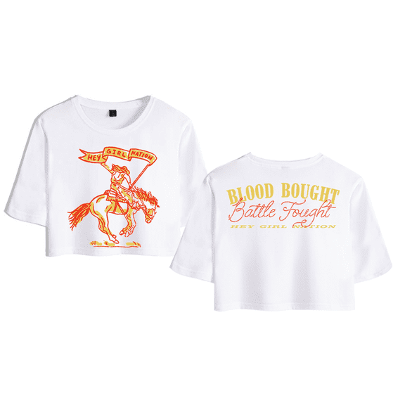 Anne Wilson Merch Hey Girl Nation Battle Fought Crop Top T-shirt Suits Girls Women Short Sleeve Tees