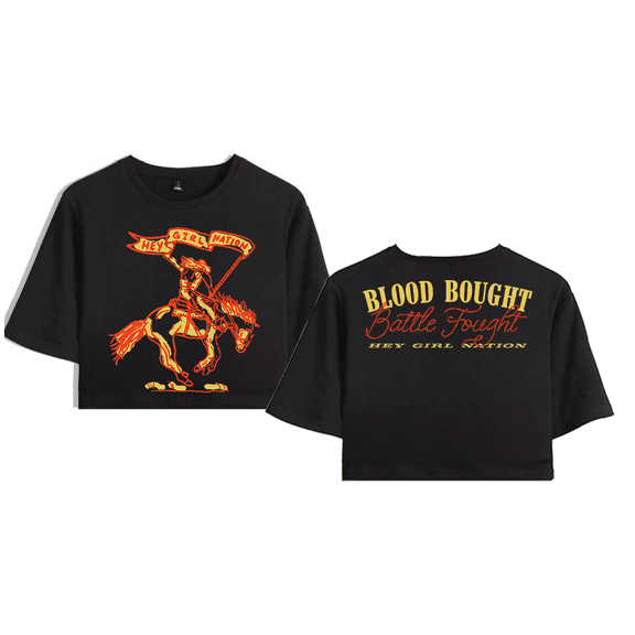 Anne Wilson Merch Hey Girl Nation Battle Fought Crop Top T-shirt Suits Girls Women Short Sleeve Tees