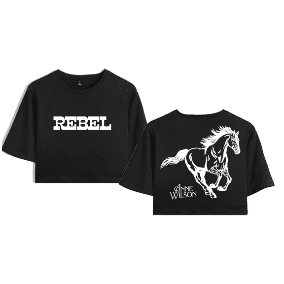 Anne Wilson Merch Rebel Crop Top T-shirt Suits Girls Women Country Music Short Sleeve Tees