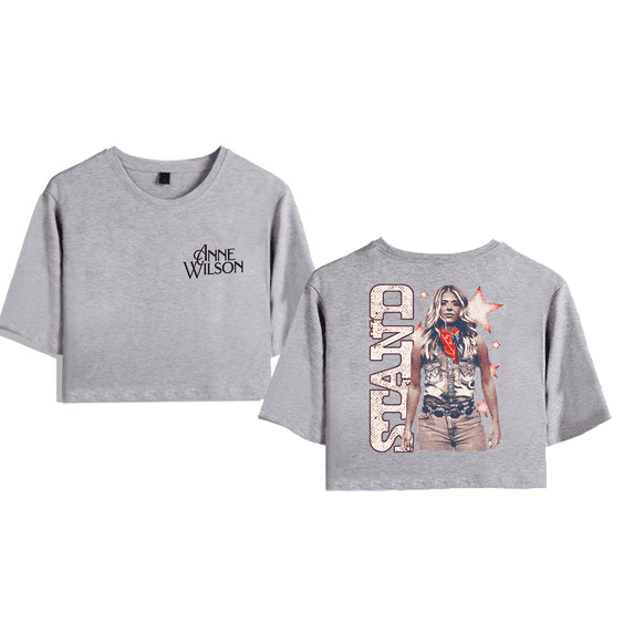 Anne Wilson Merch Stand Crop Top T-shirt Suits Girls Women Country Music Short Sleeve Tees