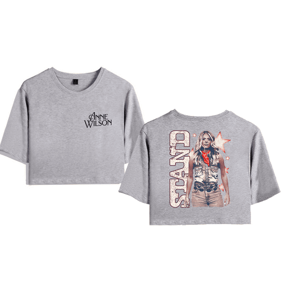 Anne Wilson Merch Stand Crop Top T-shirt Suits Girls Women Country Music Short Sleeve Tees