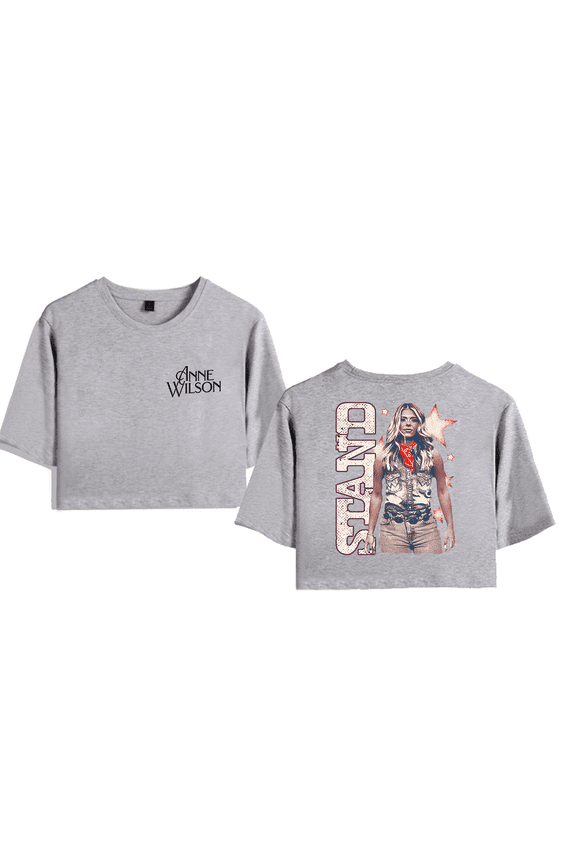 Anne Wilson Merch Stand Crop Top T-shirt Suits Girls Women Country Music Short Sleeve Tees