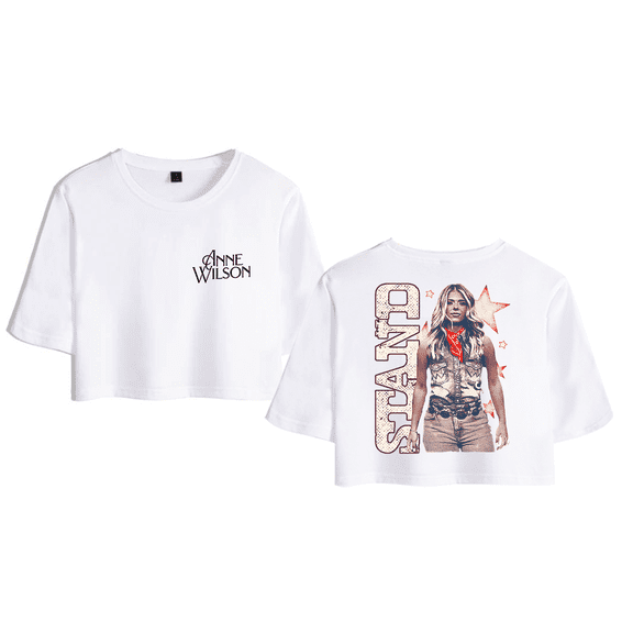 Anne Wilson Merch Stand Crop Top T-shirt Suits Girls Women Country Music Short Sleeve Tees