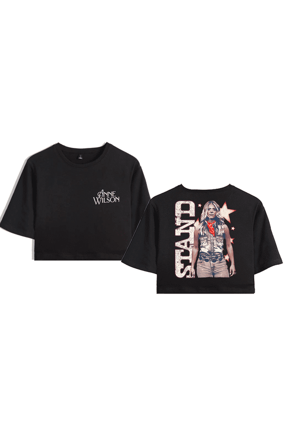 Anne Wilson Merch Stand Crop Top T-shirt Suits Girls Women Country Music Short Sleeve Tees