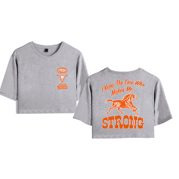 Anne Wilson Merch Strong Crop Top T-shirt Suits Girls Women Country Music Short Sleeve Tees