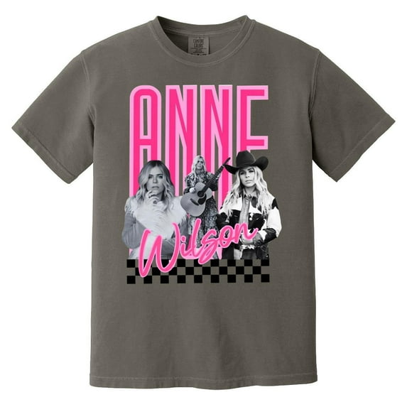 Anne Wilson Retro Country Music Western Checkered Graphic Comfort Color T-Shirt