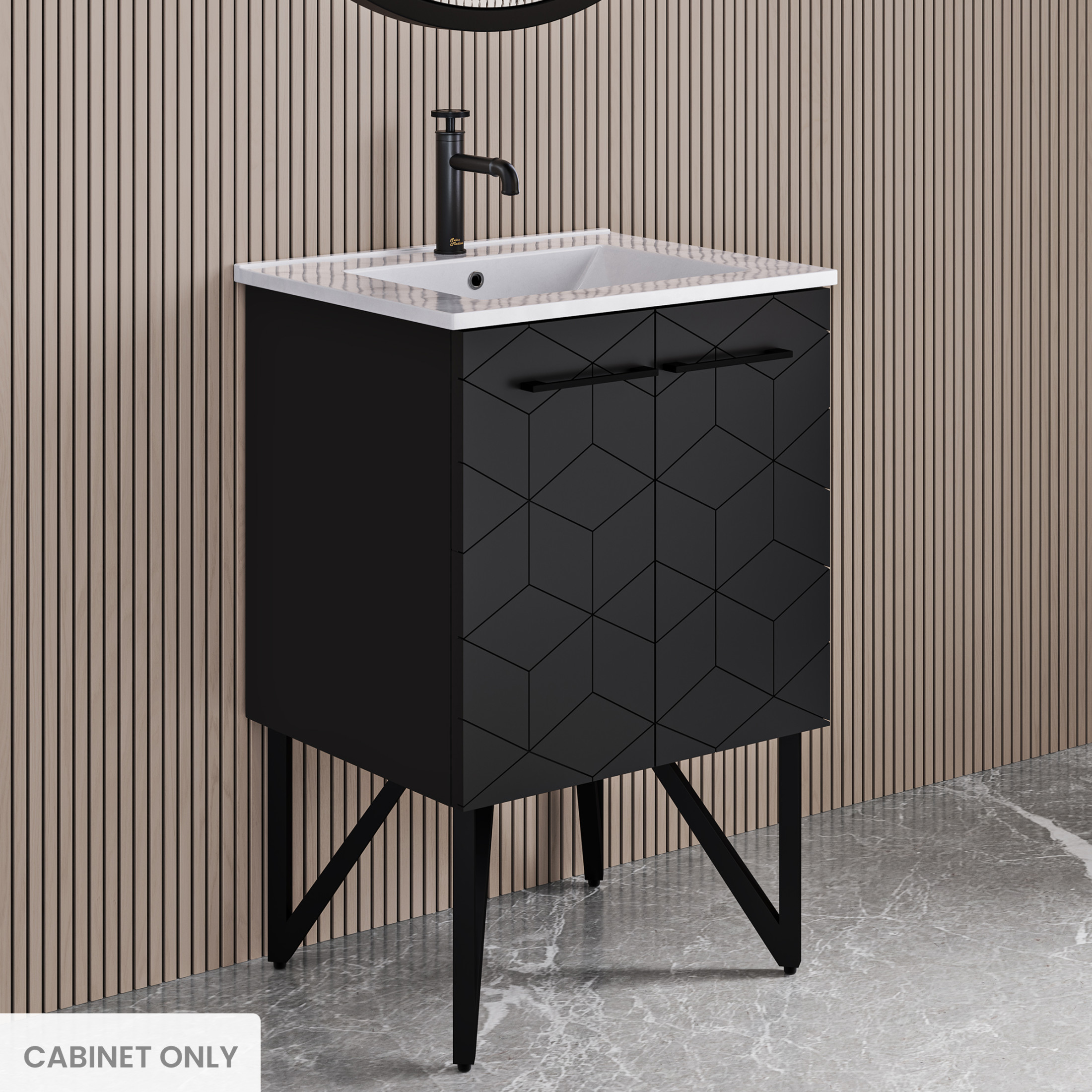 Annecy 24 Phantom Black Bathroom Vanity Cabinet Only (SM-BV251B)