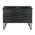 thumbnail image 1 of Annecy 48 in. Black Walnut, Double Basin Bathroom Vanity With Black Ceramic Sink Top, 1 of 9