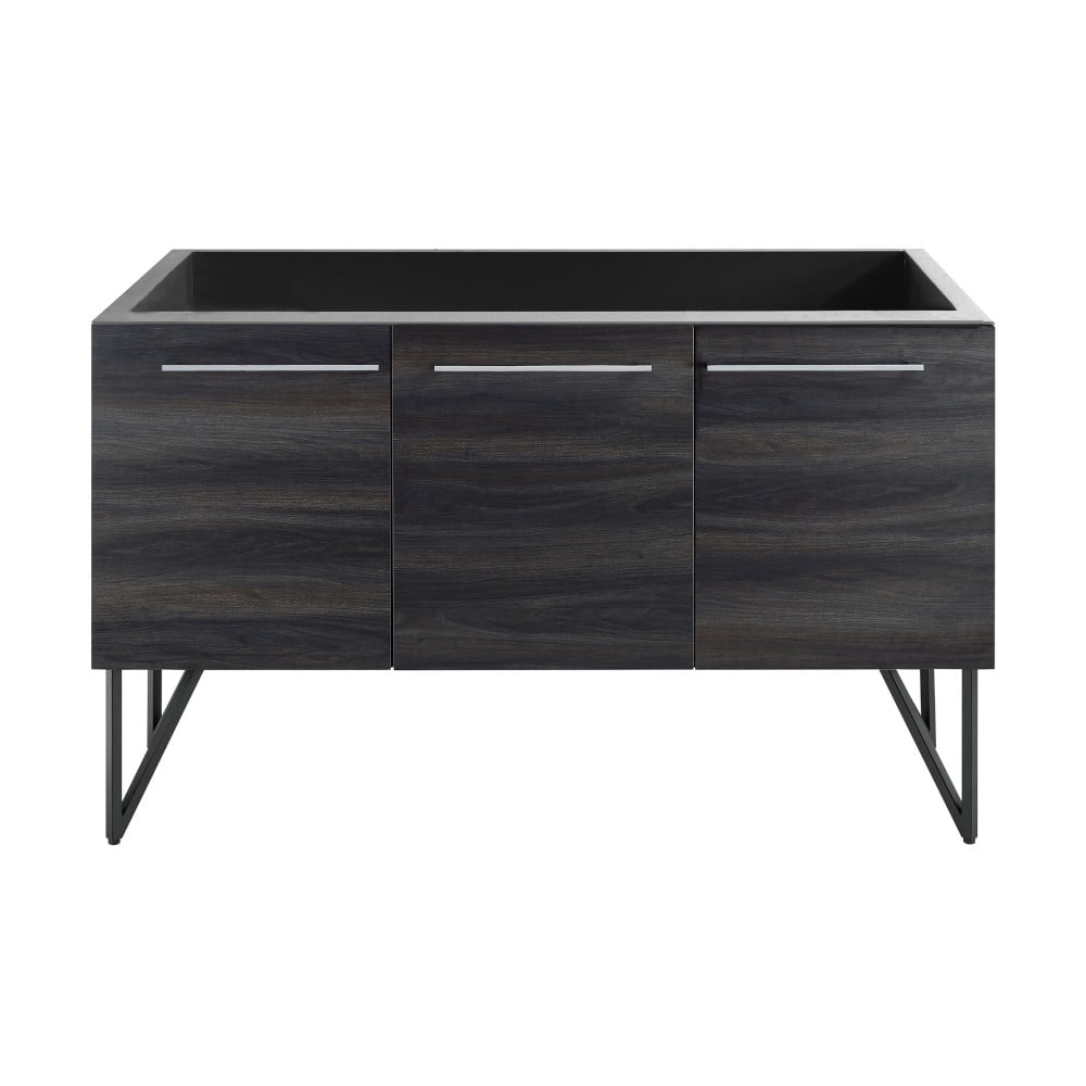 Annecy 60" Dark Brown Walnut Freestanding Double Bathroom Vanity