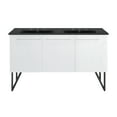 thumbnail image 1 of Annecy 60 in. White, Double Basin Bathroom Vanity With Black, 3-Hole Artificial Stone Sink Top, 1 of 13