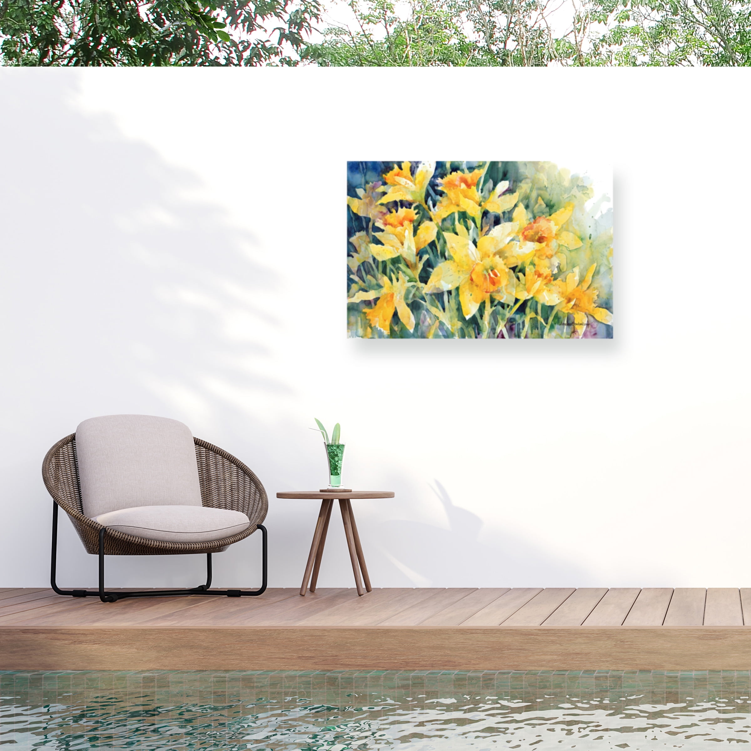 Annelein Beukenkamp 'Daffodil Party' Outdoor Canvas 22x32