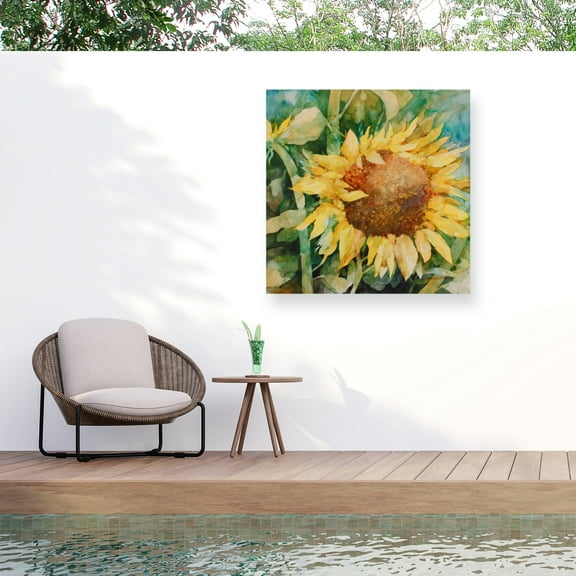 Annelein Beukenkamp 'Sunflower Centered' Outdoor Canvas 18x18