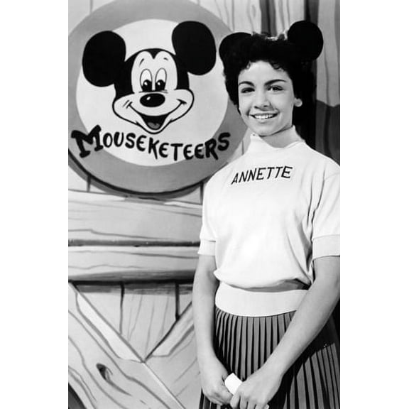 Annette Funicello 24x36 Poster Iconic With Mickey Mouse Ears Mousekeers Pose