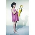 thumbnail image 1 of Annette Funicello barefoot in negligee holding stuffed animal 24x36 Poster, 1 of 1