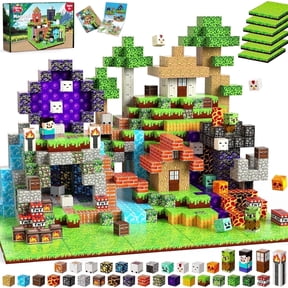 150Pcs Magnetic Blocks - Magnetic Building Block with 6 Base Plate, Stacking Magnets for Kids, Sensory Toy for Toddlers STEM Learning, Birthday Gifts for 3+ Years Old Boys Girls
