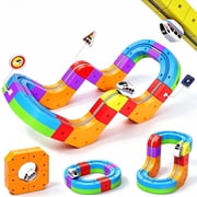 3D Stem Electric Train Set for Kids, 22PCS 3D Racing Track Toy, Portable Travel Train Toy with Travel Bag, Racing Track Sets for Kids, 3+ Years Old Boys & Girls Birthday
