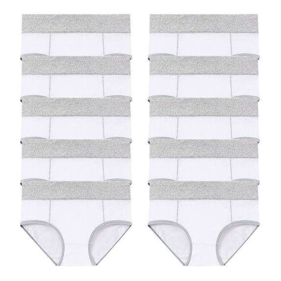 Annhoo 10PCS Womens Underwear Cotton High Waisted No Show Briefs Plus Size Color Block Full Coverage Leisure Panties