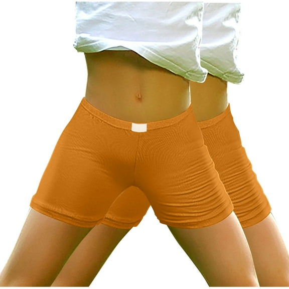 Annhoo 2 Pack Biker Shorts for Girls Summer Cotton Elastic Waist Leggings for Under Dress Kids Compression Yoga Shorts