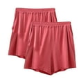 thumbnail image 1 of Annhoo 2 Pack Pajama Shorts for Women Plus Size Soft Comfy Elastic Waist Lounge Shorts Loose Bottom with Pockets, 1 of 3