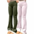 thumbnail image 1 of Annhoo 2 Pack Pants for Women High Waisted Solid Color Long Flared Leg Slim Leggings Casual Breathable Clothes, 1 of 6