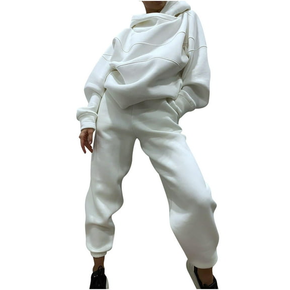 Annhoo 2 Piece Outfits for Women Fall Casual Long Sleeve Hoodie Sweatshirt and Sweatpants Fashion Jogger Sweatsuits