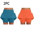 thumbnail image 1 of Annhoo 2 Pieces Plus Size Shorts for Women High Waist Skirt with Shorts Comfy Sport Running Gym Biker Summer Skort Pants, 1 of 2