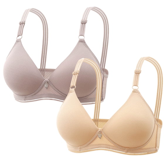 Annhoo 2PCS Push up Bras for Women Breathable No Underwire Bralettes Seamless Full Coverage Everyday Bras
