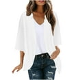 thumbnail image 1 of Annhoo 3/4 Sleeve Cardigan for Women Fall Fashion Open Front Eyelet Tops Casual Hollow out Vacation Outwear, 1 of 6