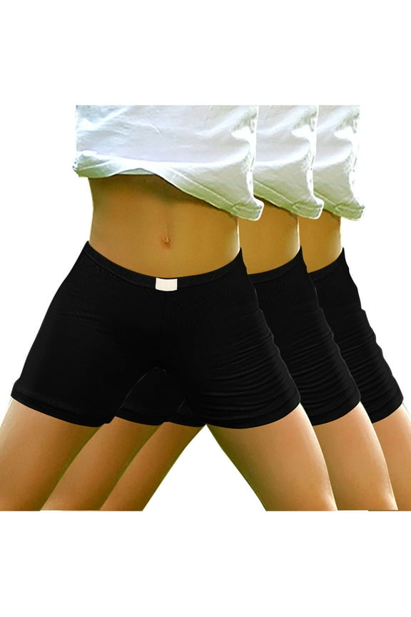 3 Pack Girl's Legging Shorts for Under Dress Cotton Seamless Elastic Waist Biker Shorts Summer Workout Yoga Shorts