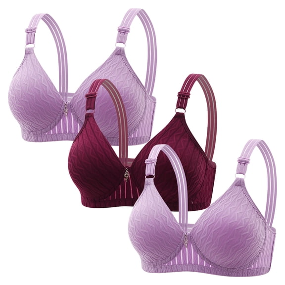 Annhoo 3 Pack Wireless Bras for Women Plus Size Full Coverage Push up Bralette No Underwire Supportive Underwear