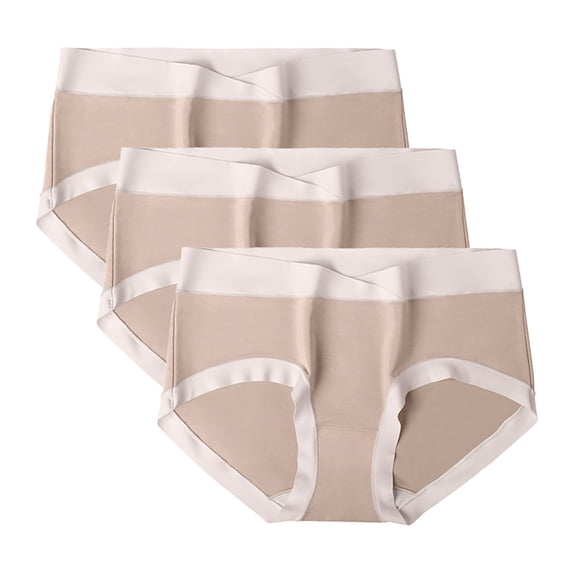 Annhoo 3 Pcs Cotton Womens Briefs Seamless Slim Hip Lifting Breathable Panties Cute Mid Waist Comfortable Underwear