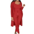 thumbnail image 1 of Annhoo 3 Piece Outfits for Women Long Sleeve Cardigans Cami Tank Tops and High Waist Leggings Knitted Outfits, 1 of 4