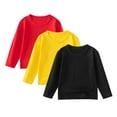 thumbnail image 1 of Annhoo 3pc Baby Boys Girls Tops Cotton Casual Long Sleeve Crew Neck Pullover Solid Color Toddler Kids Soft T-Shirts 1-11 Years, 1 of 7