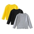 thumbnail image 1 of Annhoo 3pc Baby Boys Girls Tops Cotton Casual Long Sleeve Crew Neck Pullover Solid Color Toddler Kids Soft T-Shirts 1-11 Years, 1 of 7