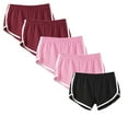 thumbnail image 1 of Annhoo 5 Pack Women's Running Shorts Summer Basic Elastic Waisted Yoga Short Plus Size Color Block Beach Shorts, 1 of 2