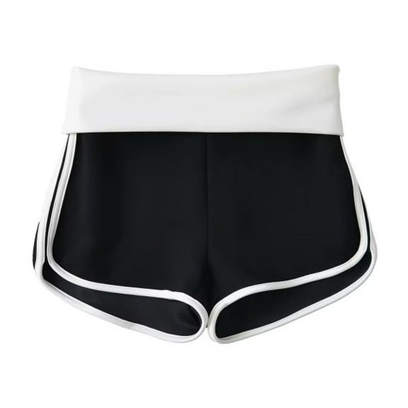 Annhoo Active Women's Shorts Cotton Short High Waist Foldover Lightweight Shorts Gym Yoga Running Workout Mini Pants