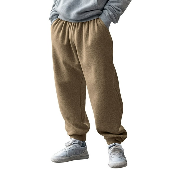 Annhoo Athletic Sweatpants for Men High Waisted Joggers solid color Elastic pants Drawstring workwear outdoor trousers