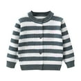 thumbnail image 1 of Annhoo Baby Boys Girls Striped Cardigan Sweaters Fall Long Sleeve Button down Tops Infant Casual Knit Jackets, 1 of 2