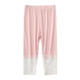 thumbnail image 1 of Annhoo Baby Girls Unisex Pants Block Color High Waisted Lace Trim Toddler Leggings Spring Summer Clothes, 1 of 3