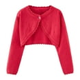 thumbnail image 1 of Annhoo Baby Infant Girl's Knit Shirts 12M-7Y Trendy Casual Long Sleeve Cropped Button Tops Open Front Sweater Toddler Kids Cardigan, 1 of 8