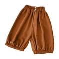 thumbnail image 1 of Annhoo Baby Toddler Pants Boys Girls Loose Solid Color Button Decor Stretchable Belt Cotton Trouser Casual Clothes, 1 of 4