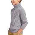 thumbnail image 1 of Annhoo Boys Chunky Cable Knit Sweaters Crew Neck Texture Long Sleeve Thick Warm Soft Winter School Pullover Tops, 1 of 9