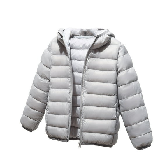 Annhoo Boys Girls' Quilted Puffer Jacket Winter Full Zipper Long Sleeve down Coat Cozy Warm Padded Hooded Outwear